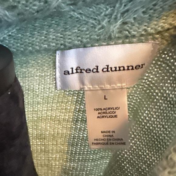 NWT Alfred Dunner Sage Green Pointelle Knit Turtleneck Sweater Size L Classics - Picture 10 of 10